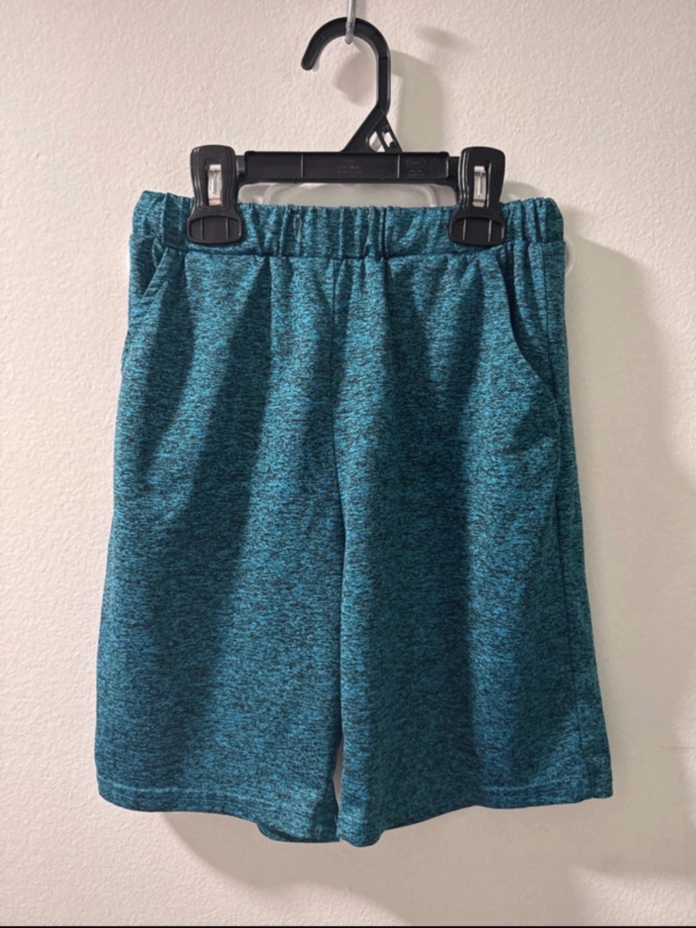 SHEIN Teal Heathered Athletic Shorts for Kids